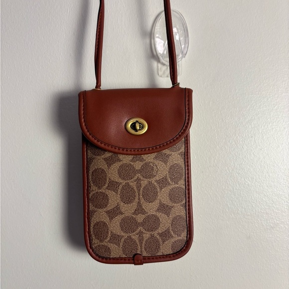 Coach Brown Crossbody Bag with Signature Pattern - Picture 4 of 10